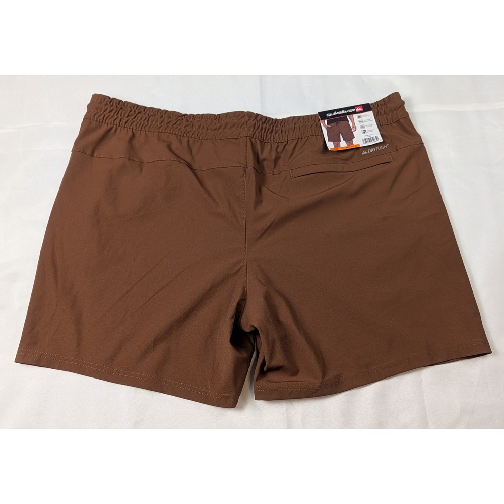 Quiksilver Mens Drylight Shorts XXL‎ Brown Regular Fit Athletic Drawstring - Picture 3 of 10